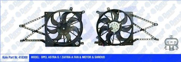 KALE-418300 Fan Motoru Astra G Zafira A (Davlumbazli) 250w 380mm